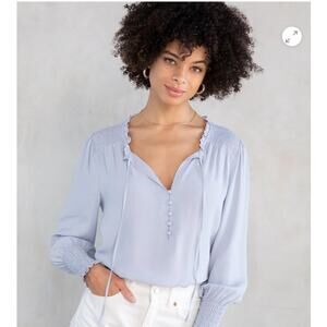 NWT Lovestitch Time Flies Silky Blouse Blue Boutique